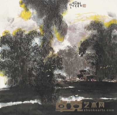 庞荣华 2006年作 故乡明月 镜心 68×68cm